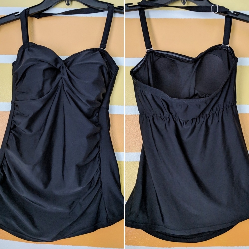 Venus Black Halter Tankini Top